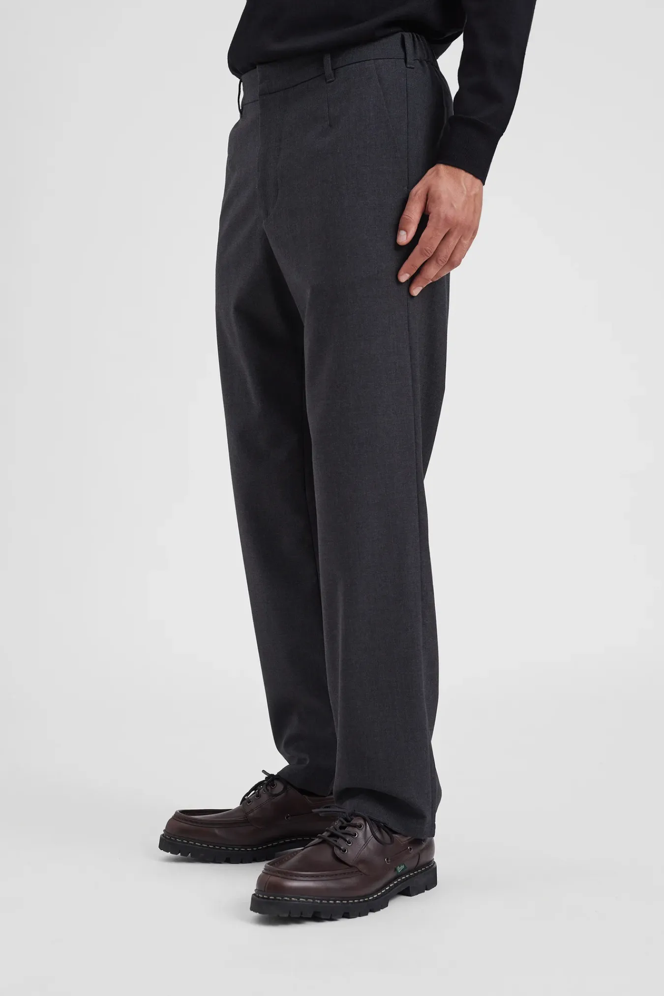 TROUSERS^Norse Projects Aaren Cordura Tech Wool Trouser Charcoal Melange