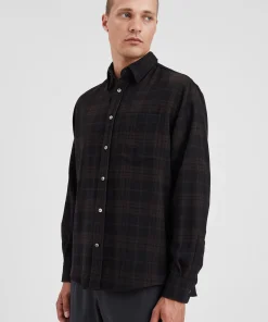 SHIRTING^Norse Projects Algot Relaxed Wool Check Shirt Espresso