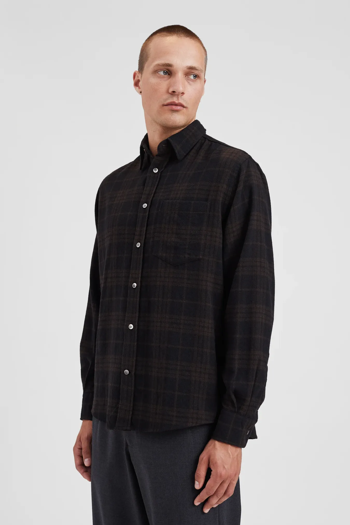 SHIRTING^Norse Projects Algot Relaxed Wool Check Shirt Espresso
