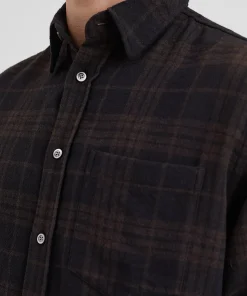 SHIRTING^Norse Projects Algot Relaxed Wool Check Shirt Espresso