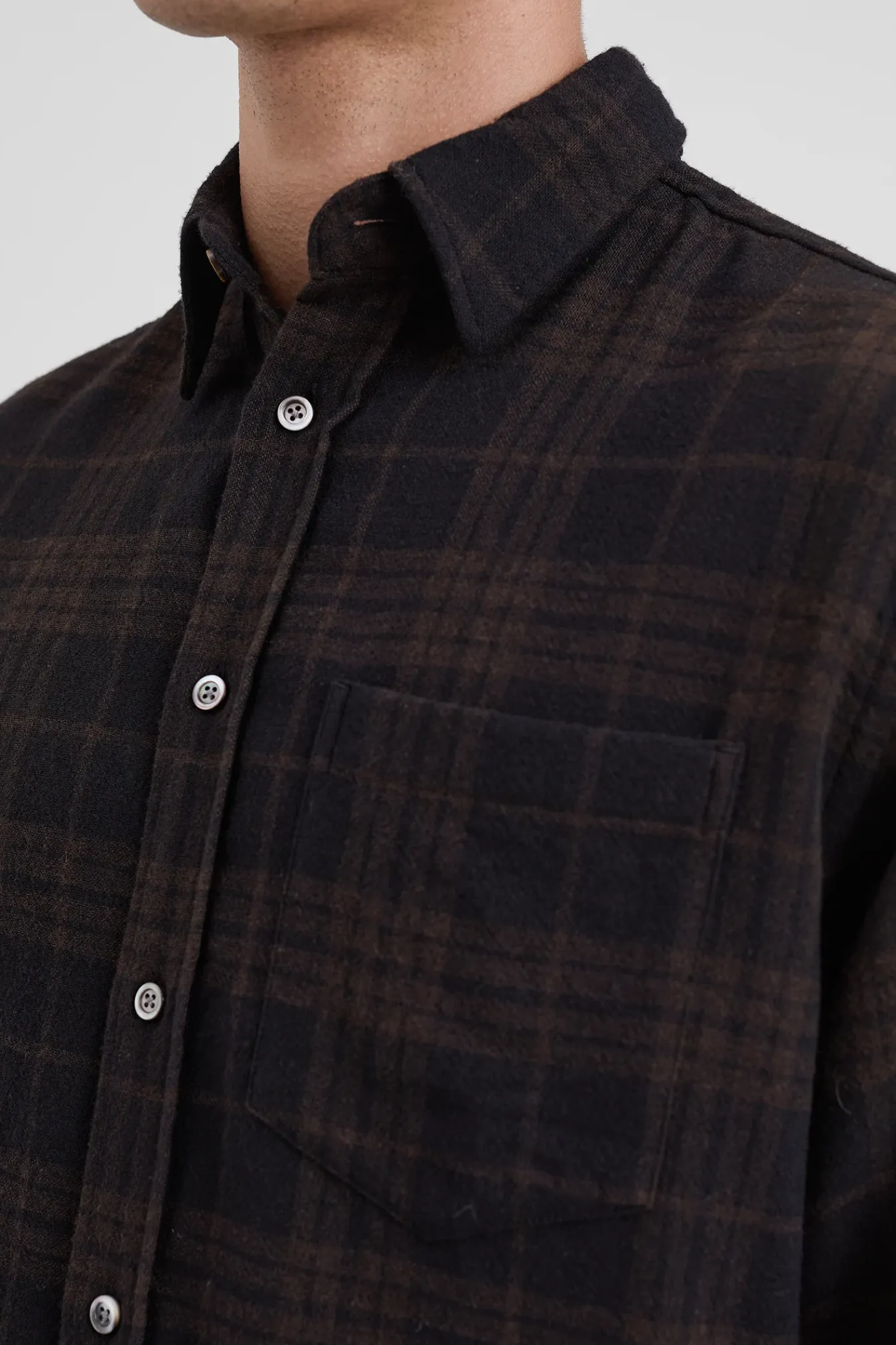 SHIRTING^Norse Projects Algot Relaxed Wool Check Shirt Espresso