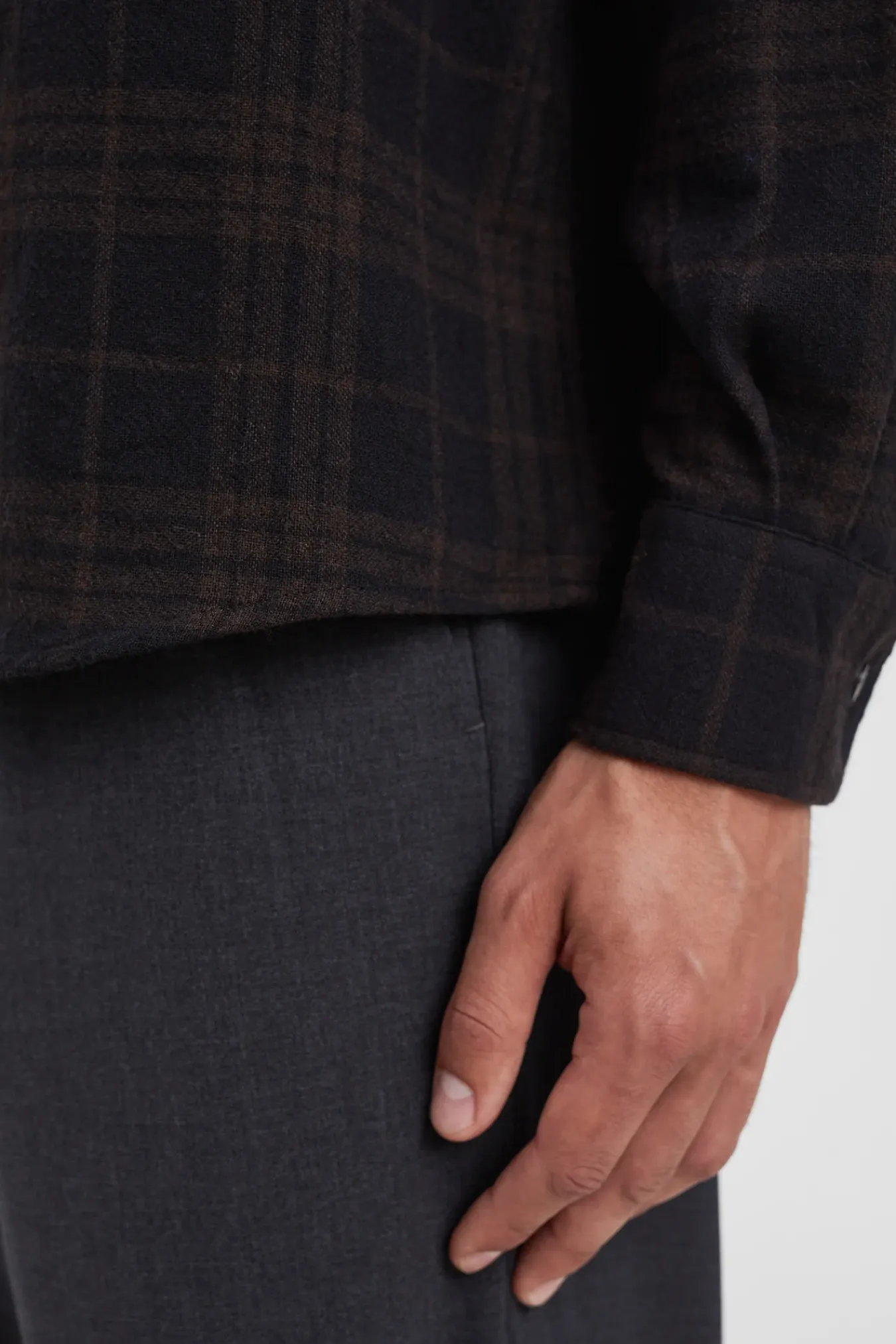SHIRTING^Norse Projects Algot Relaxed Wool Check Shirt Espresso