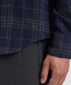 SHIRTING^Norse Projects Algot Relaxed Wool Check Shirt Dark Navy