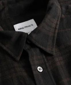 SHIRTING^Norse Projects Algot Relaxed Wool Check Shirt Espresso