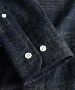 SHIRTING^Norse Projects Algot Relaxed Wool Check Shirt Dark Navy