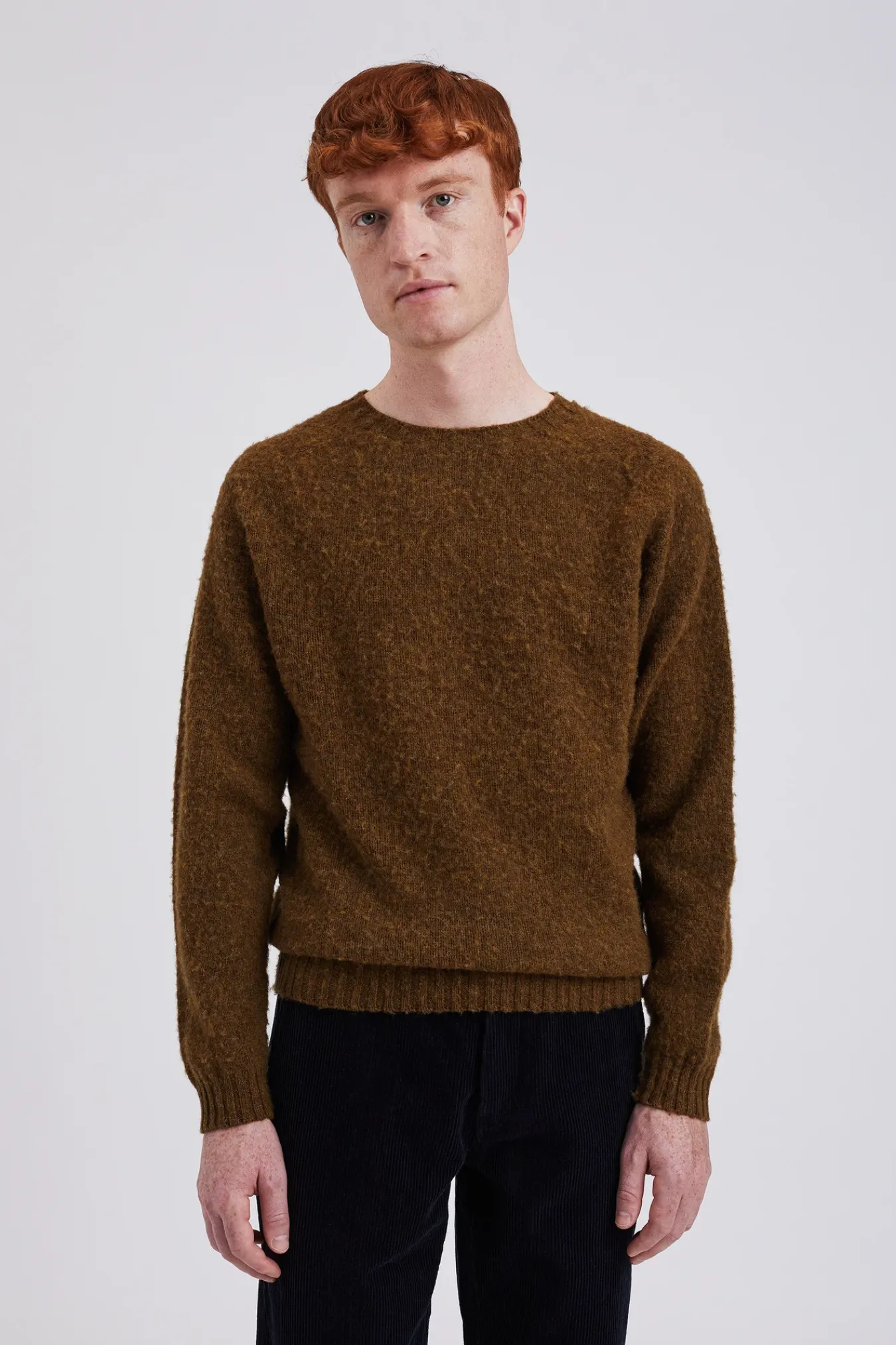 KNITWEAR^Norse Projects Birnir Brushed Lambswool Dark Olive