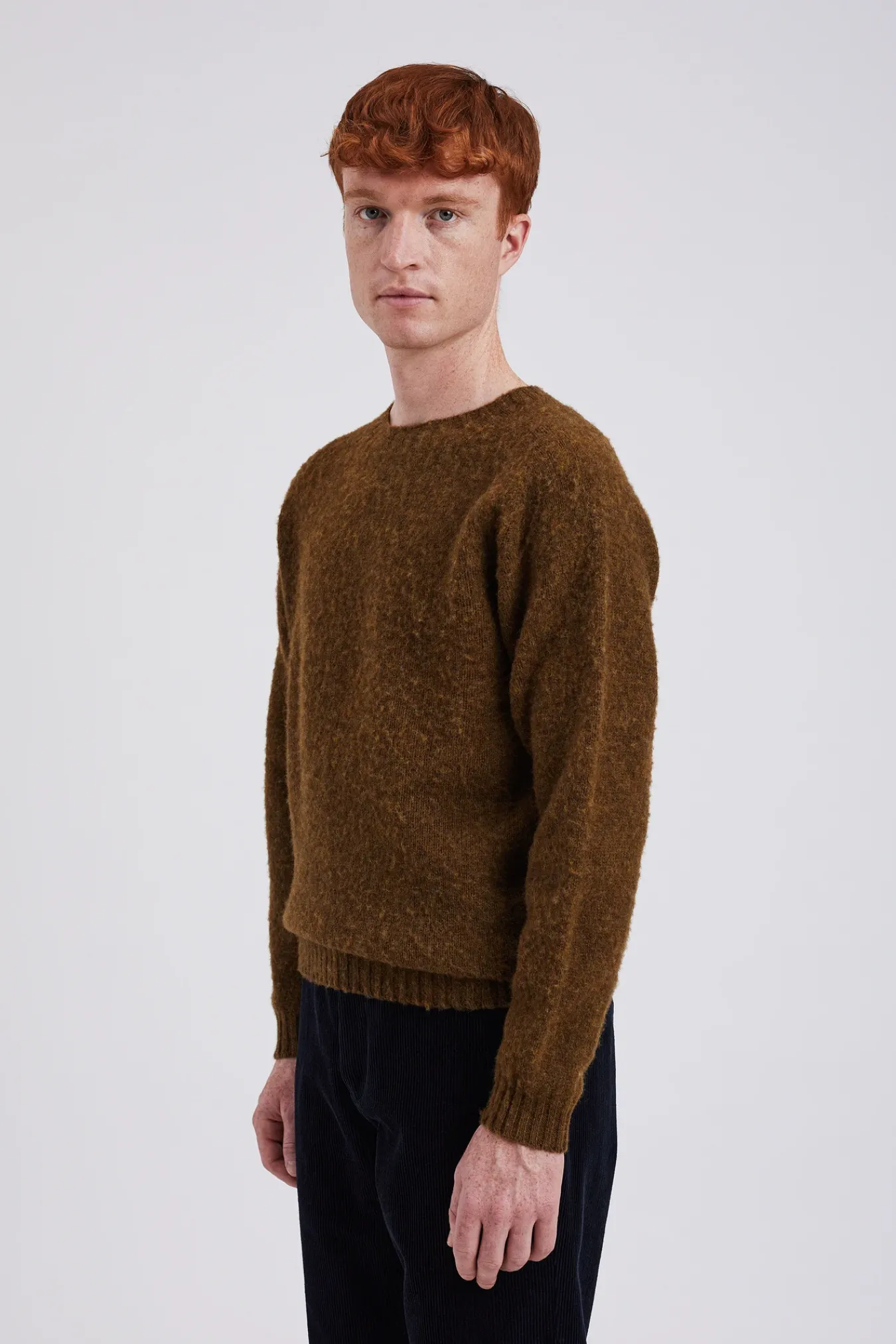 KNITWEAR^Norse Projects Birnir Brushed Lambswool Dark Olive
