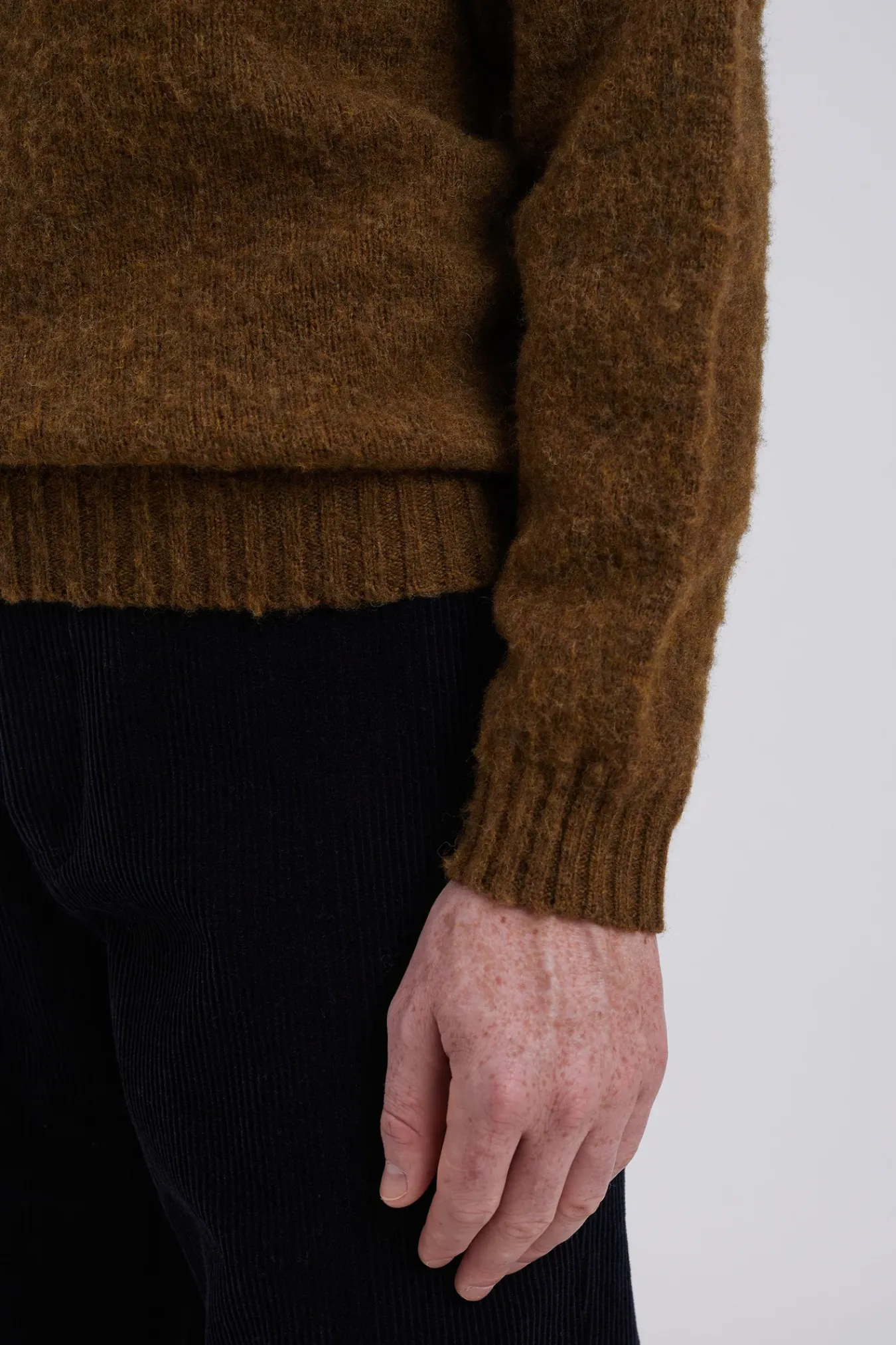KNITWEAR^Norse Projects Birnir Brushed Lambswool Dark Olive