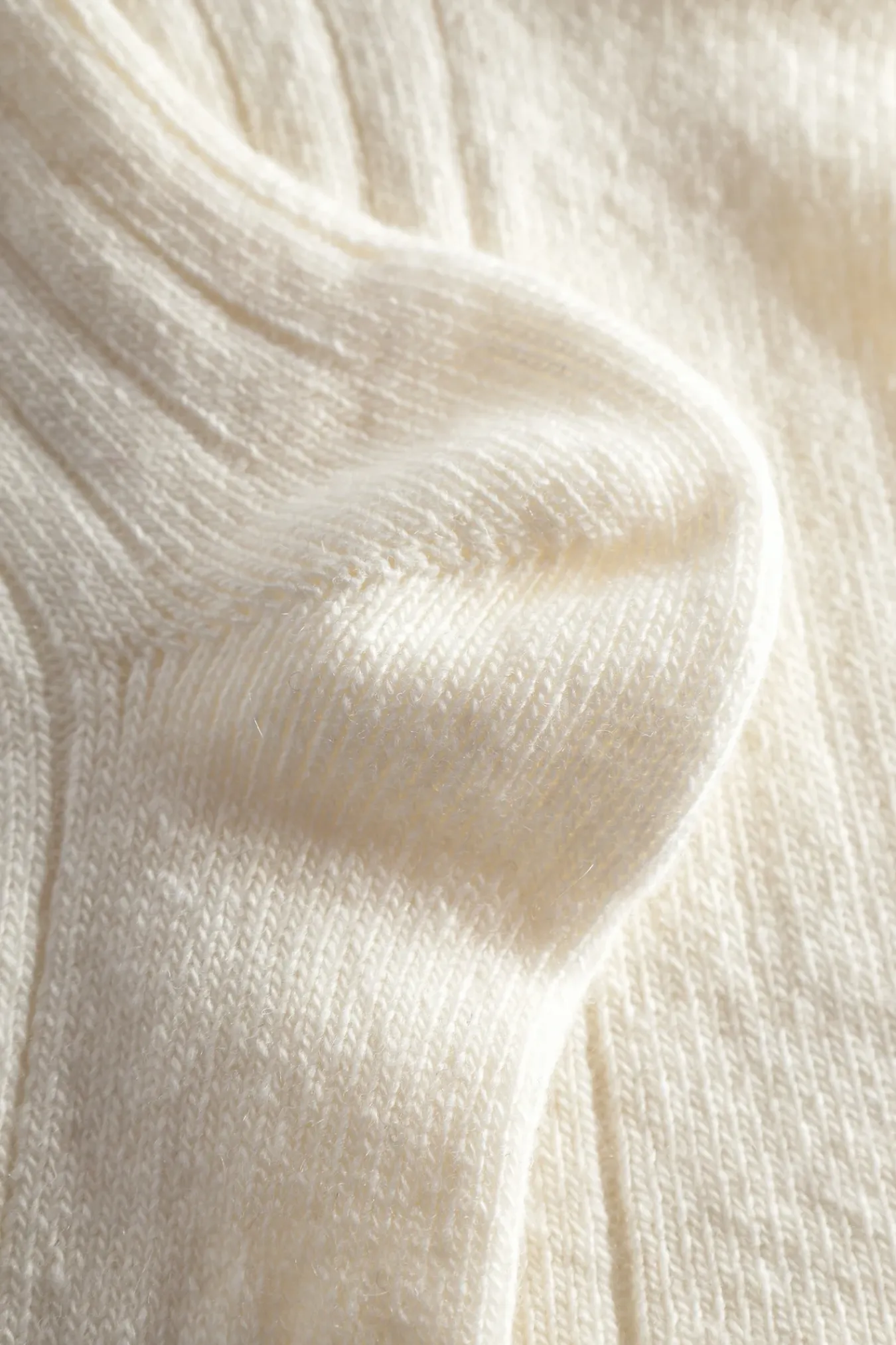ACCESSORIES^Norse Projects Bjarki Cashmere Wool Blend Rib Sock Ecru
