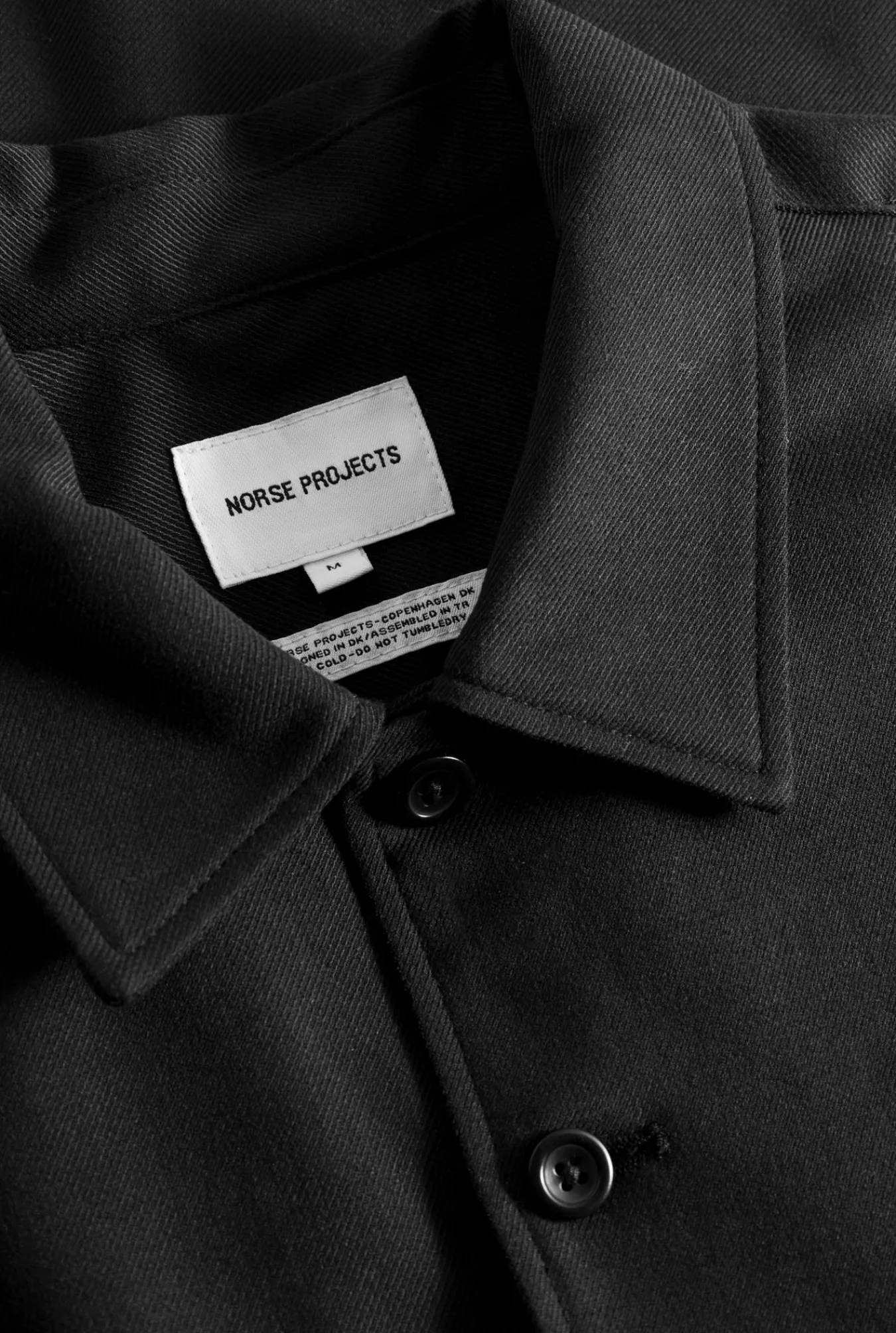 SHIRTING^Norse Projects Carsten Cotton Wool LS Shirt Black