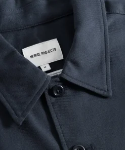 SHIRTING^Norse Projects Carsten Cotton Wool LS Shirt Dark Navy