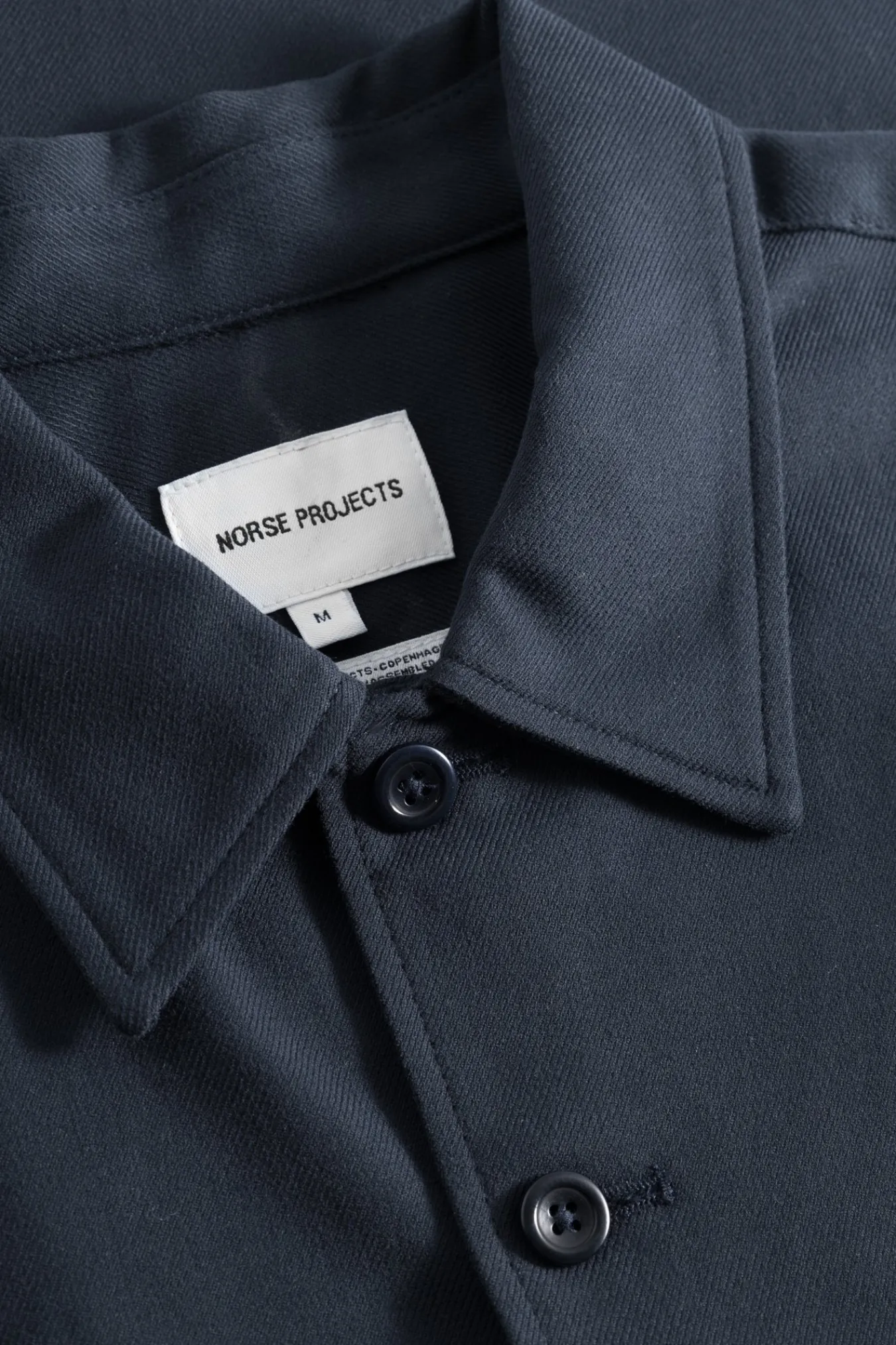 SHIRTING^Norse Projects Carsten Cotton Wool LS Shirt Dark Navy
