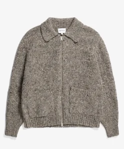 KNITWEAR^Norse Projects Erik Donegal Diamond Jacket Grey Melange