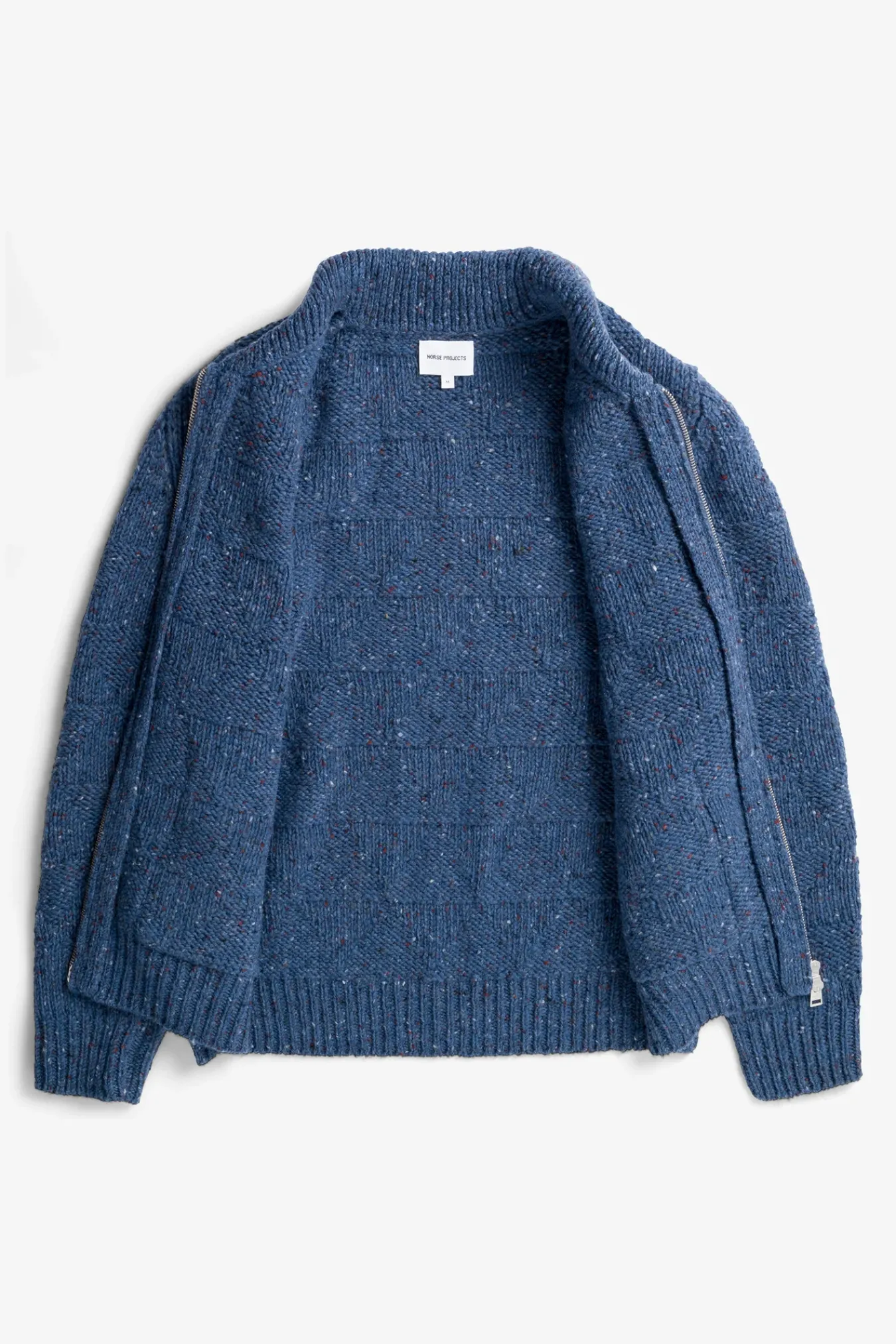 KNITWEAR^Norse Projects Erik Donegal Diamond Jacket Ensign Blue