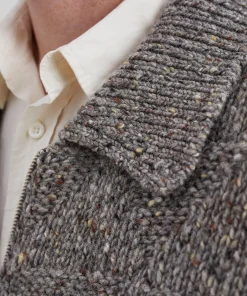 KNITWEAR^Norse Projects Erik Donegal Diamond Jacket Grey Melange