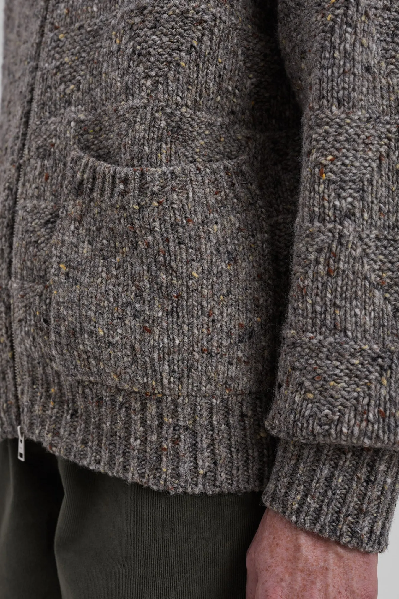 KNITWEAR^Norse Projects Erik Donegal Diamond Jacket Grey Melange