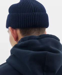 BEANIES^Norse Projects Fine Merino Rib Beanie Dark Navy