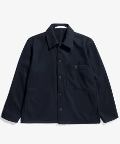 OVERSHIRTS^Norse Projects Folke Wool Overshirt Dark Navy
