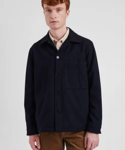 OVERSHIRTS^Norse Projects Folke Wool Overshirt Dark Navy