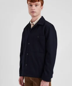 OVERSHIRTS^Norse Projects Folke Wool Overshirt Dark Navy