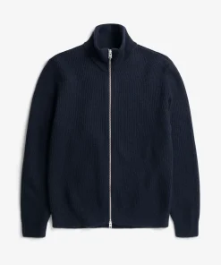 KNITWEAR^Norse Projects Hagen Cotton Wool Jacket Dark Navy