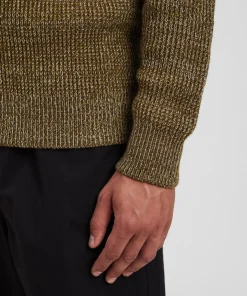 KNITWEAR^Norse Projects Hagen Wool Cotton Rib Full Zip Jacket Sitka Green