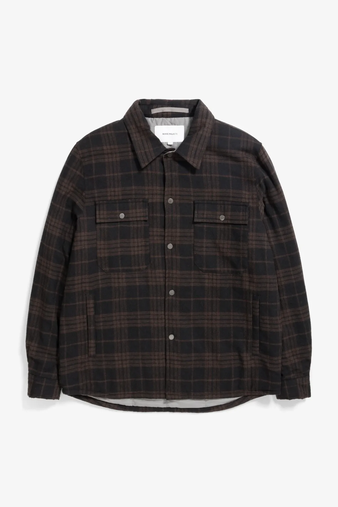 OVERSHIRTS^Norse Projects Hjalmer Insulated Wool Check Overshirt Espresso