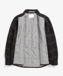 OVERSHIRTS^Norse Projects Hjalmer Insulated Wool Check Overshirt Espresso