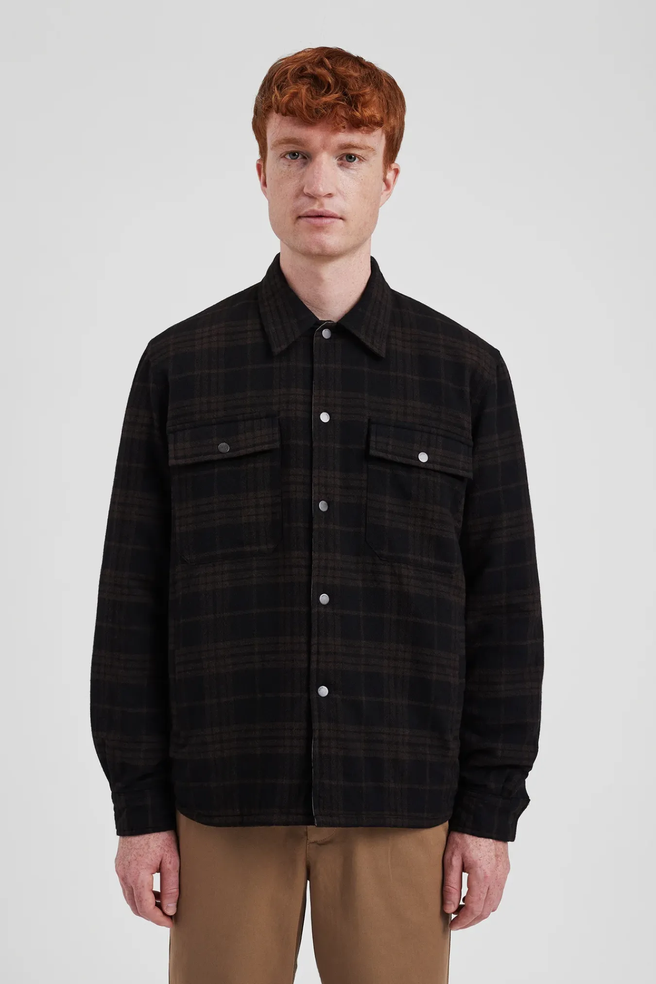OVERSHIRTS^Norse Projects Hjalmer Insulated Wool Check Overshirt Espresso