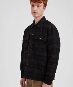OVERSHIRTS^Norse Projects Hjalmer Insulated Wool Check Overshirt Espresso