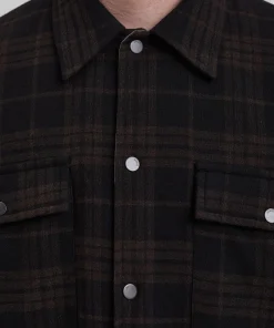 OVERSHIRTS^Norse Projects Hjalmer Insulated Wool Check Overshirt Espresso