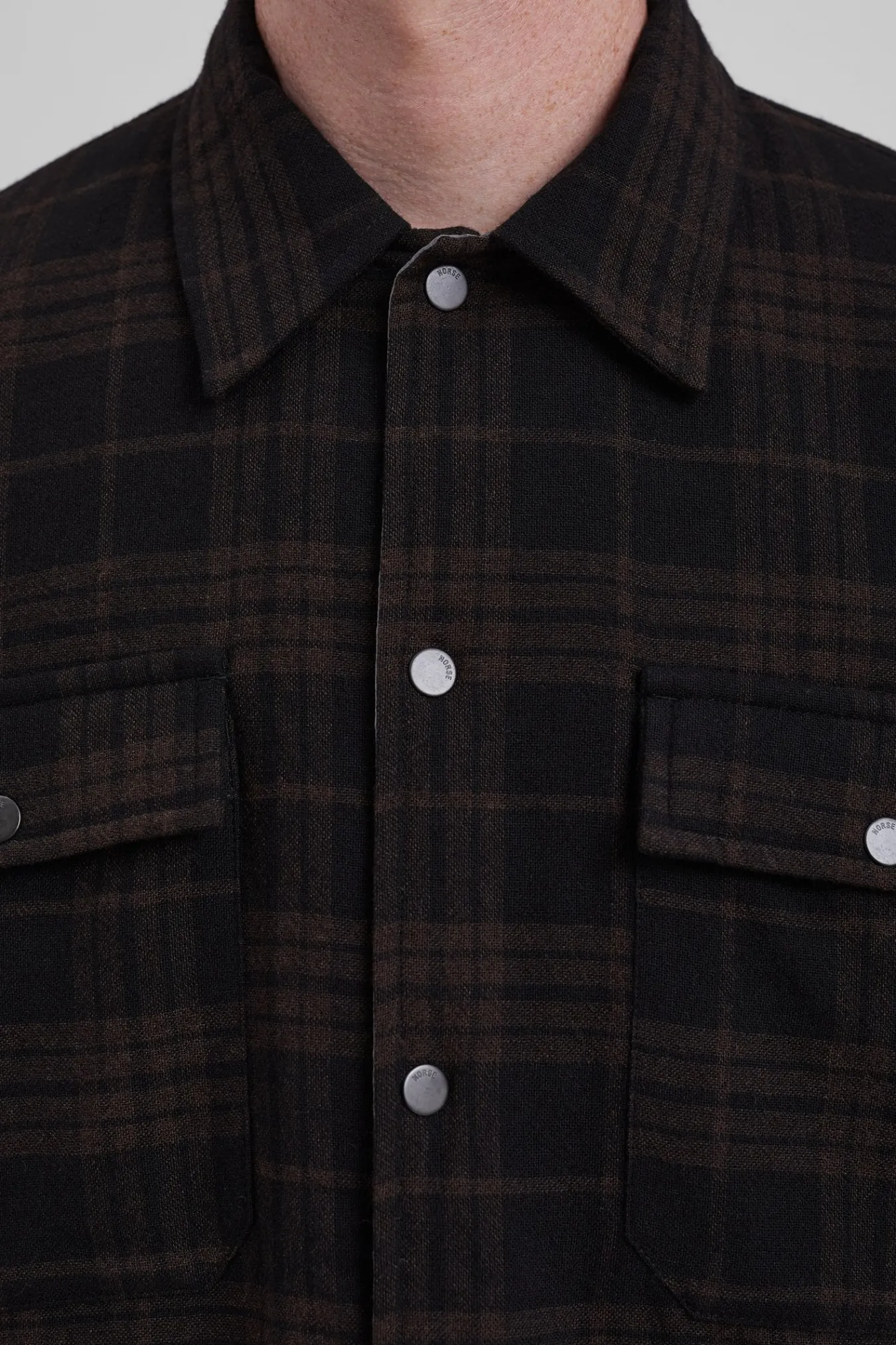 OVERSHIRTS^Norse Projects Hjalmer Insulated Wool Check Overshirt Espresso