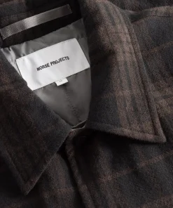 OVERSHIRTS^Norse Projects Hjalmer Insulated Wool Check Overshirt Espresso