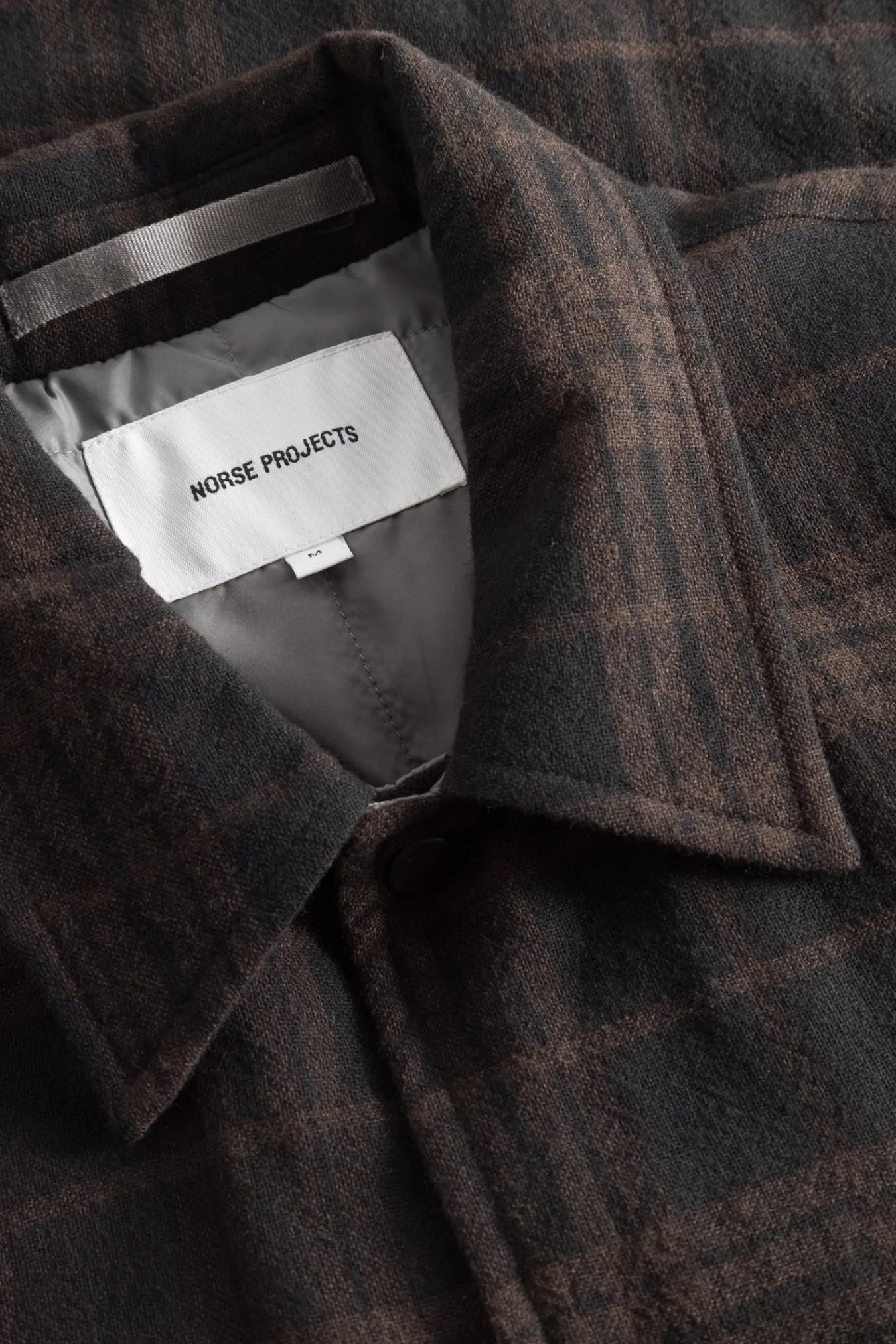 OVERSHIRTS^Norse Projects Hjalmer Insulated Wool Check Overshirt Espresso