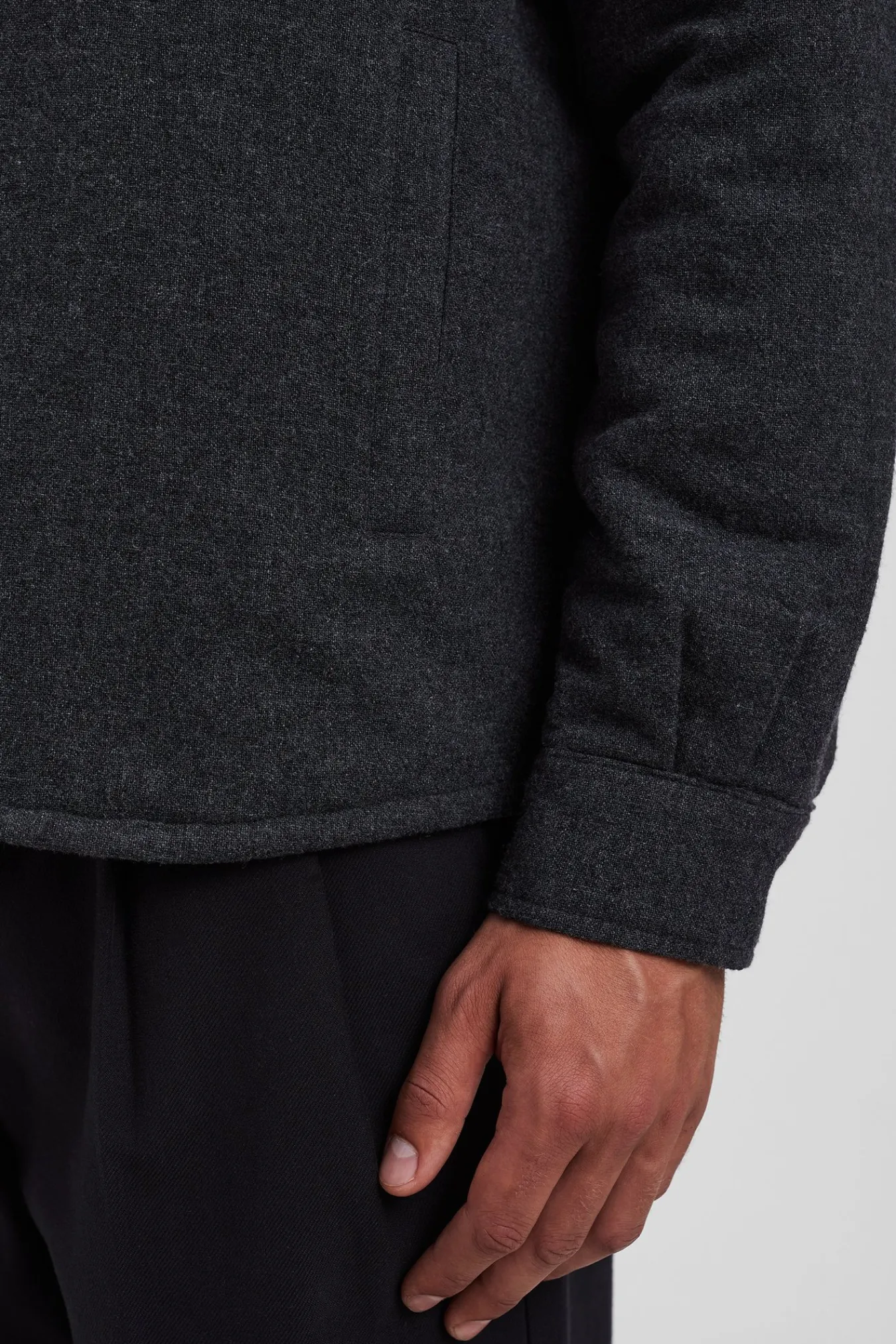 OVERSHIRTS^Norse Projects Hjalmer Insulated Wool Overshirt Charcoal Melange
