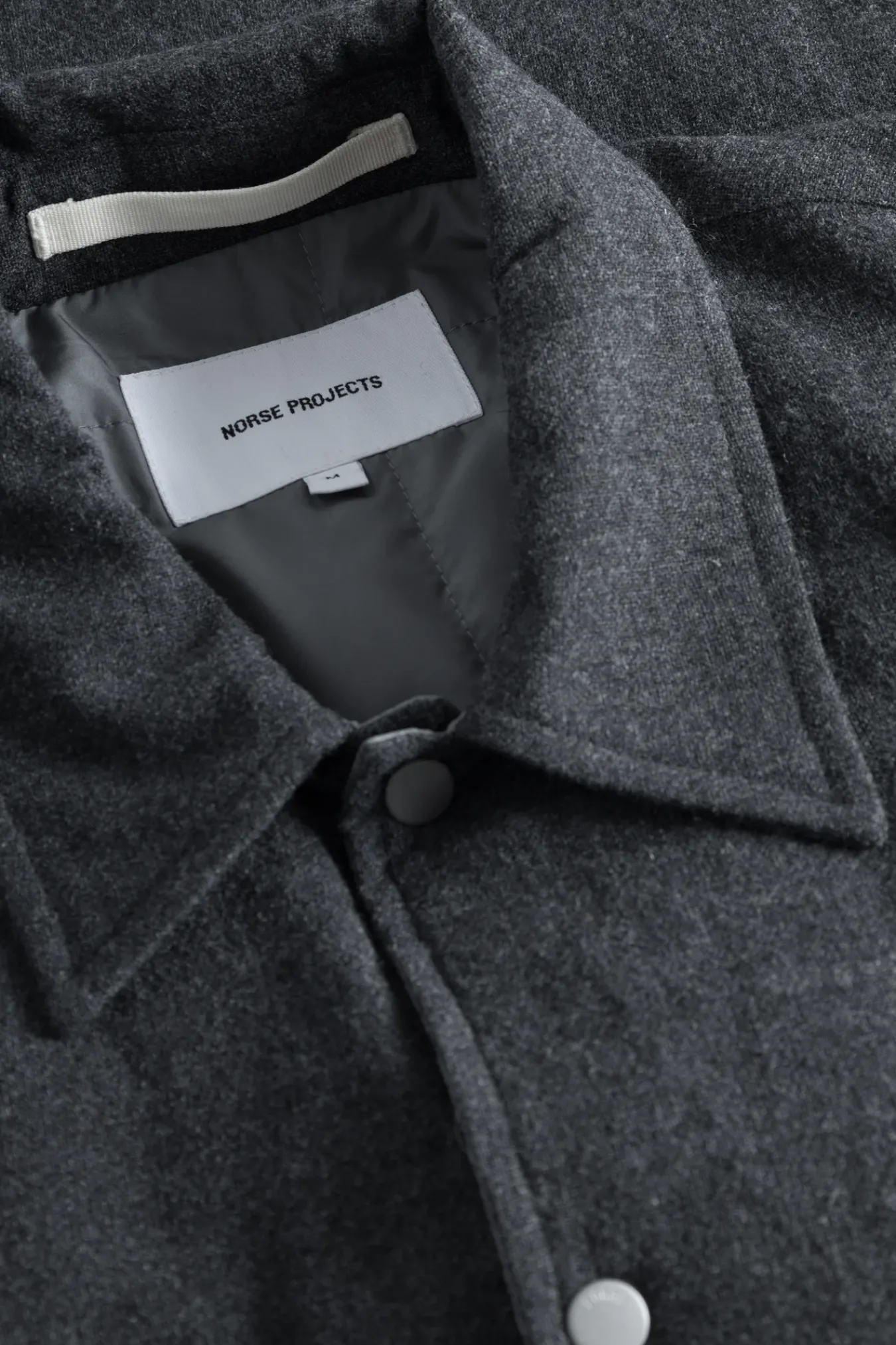 OVERSHIRTS^Norse Projects Hjalmer Insulated Wool Overshirt Charcoal Melange