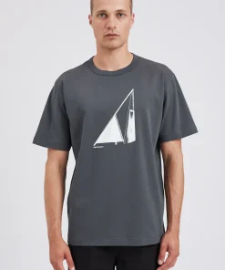 T-SHIRTS^Norse Projects Holger Organic Interlock Hide Print T-Shirt Battleship Grey
