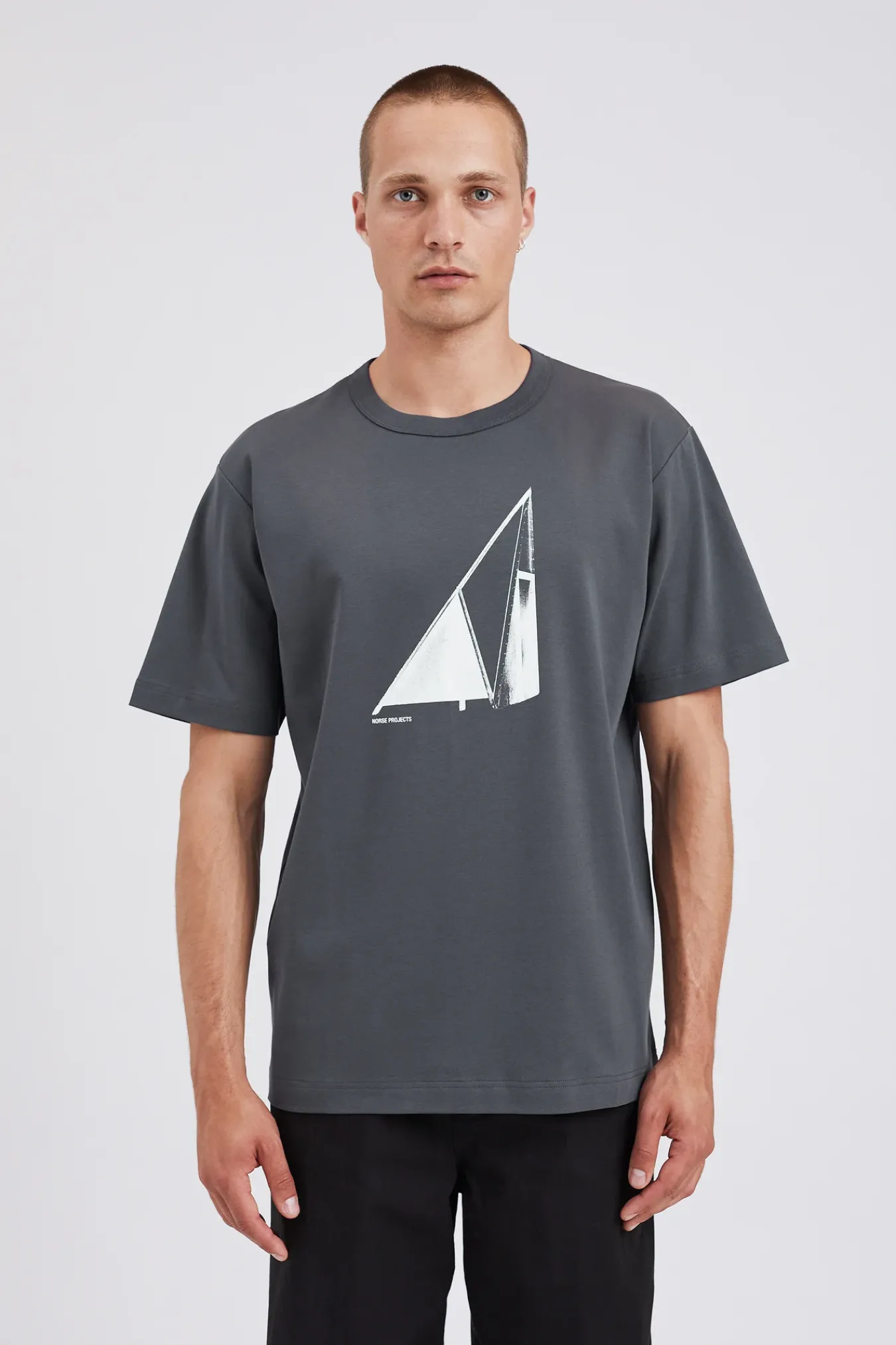 T-SHIRTS^Norse Projects Holger Organic Interlock Hide Print T-Shirt Battleship Grey