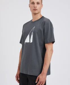 T-SHIRTS^Norse Projects Holger Organic Interlock Hide Print T-Shirt Battleship Grey
