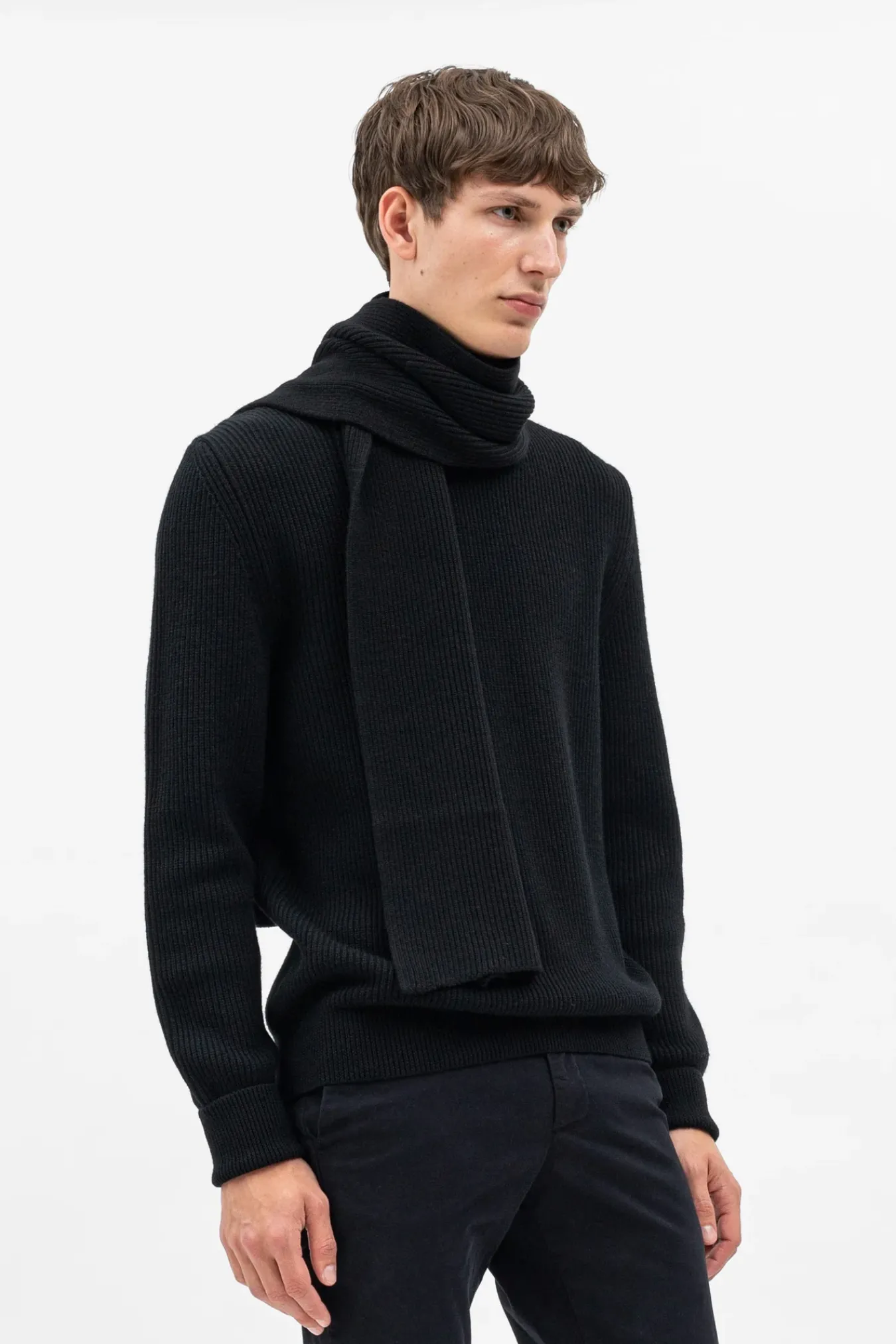 ACCESSORIES^Norse Projects Jannik Merino Rib Scarf Black