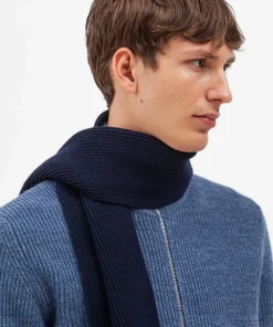 ACCESSORIES^Norse Projects Jannik Merino Rib Scarf Dark Navy
