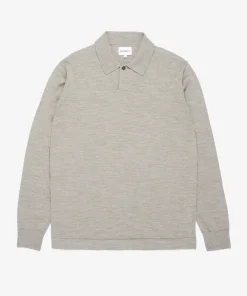 KNITWEAR^Norse Projects Jon Tech Merino LS Polo Sand