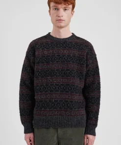 KNITWEAR^Norse Projects Jonas Scottish Lambswool Fair Isle Sweater Charcoal Grey