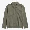 SWEATSHIRTS^Norse Projects Ketel Relaxed Organic NORSE Logo Half Zip Sediment Green