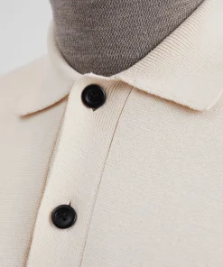 KNITWEAR^Norse Projects Kian Merino Cotton Milano Polo Enamel White
