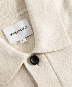 KNITWEAR^Norse Projects Kian Merino Cotton Milano Polo Enamel White