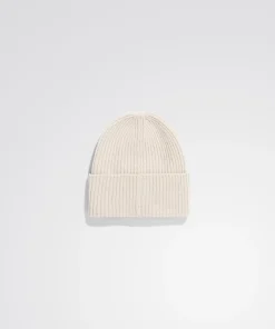 BEANIES^Norse Projects Merino Lambswool Rib N Logo Beanie Oatmeal