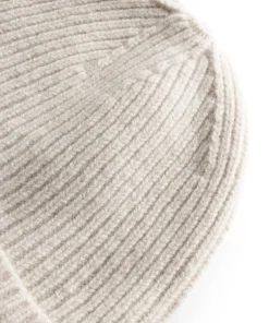 BEANIES^Norse Projects Merino Lambswool Rib N Logo Beanie Oatmeal