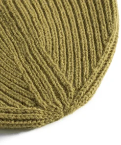 BEANIES^Norse Projects Merino Lambswool Rib N Logo Beanie Sitka Green