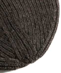 BEANIES^Norse Projects Merino Lambswool Rib N Logo Beanie Heathland Brown